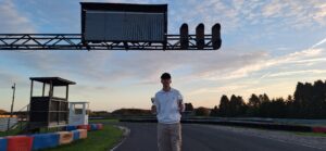 On track image Harry with trophy
